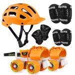 jaspo Toddlers Baby Kids Junior Pro Adjustable Roller Skates Combo (Up To 5 Years, Speedy Kid Prooutdoor Wheel, Multicolour)