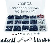 700pcs Universal RC Screw Kit Screws Assortment Set, Hardware Fasteners for Traxxas Axial Redcat HPI Arrma SCX10 Losi 1/8 1/10 1/12 1/16 Scale RC Cars Trucks Crawler, RC Screw Kit, Car Body Clips Pins