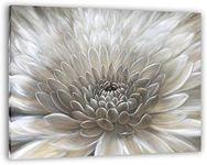 Yihui Arts Large Wall Art Botanical Pictures White Flowers Oil Painting Floral Artwork on Wrapped Canvas for Office Decoration