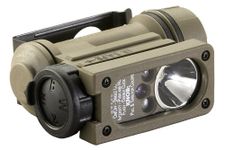 Streamlight 14510 Sidewinder 55-Lumen Compact II Military Model Flashlight with 4 LEDs, CR123A Battery and Helmet Mount, Coyote