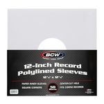 (50) BCW Brand 12" Record White Paper Inner Sleeves