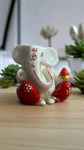 DEVINE Tilak Ganesh Idol for Car Dashboard Small/Medium Marble Idol God Ganesha Statue Murti Ganpati Idol Figurine (White Red) 2.5 * 2.5 INCH (TILAK-MED-002)