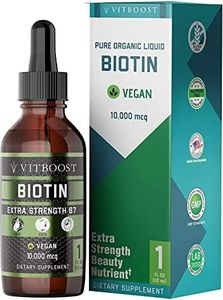 Extra Strength 10,000 mcg Biotin Liquid Drops with Organic Berry Flavor | 60 Servings | Vegan Formula Supports Hair Growth, Strong Nails, Healthy Skin | NO Artificial Preservatives