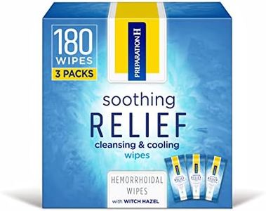 Preparation H Hemorrhoid Treatment Soothing Relief Cleansing and Cooling Wipes, Aloe and Witch Hazel Wipes for Butt Itch Relief - 60 Count (Pack of 3)