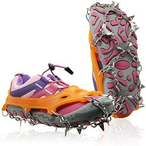 Ice Cleats for Kids, Crampons for Kids Hiking Boots & Shoes, Stainless Steel Anti Slip Traction Cleats, Ice Snow Grips for Ice Fishing, Walking, Hiking &Climbing, Toys for Boys & Girls