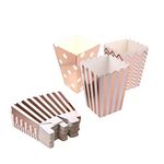 Popcorn Boxes Cardboard Candy Boxes Container Polka Dot Stripe Chevron Ripple，For Birthday, Bridal and Baby Shower，Carnival/Graduation/Party/Movie/Fiesta，Dessert Tables Wedding Party Supplies 36pcs (Rose, 36 PCS)