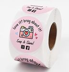 Cute Pink Retro Camera Design Stickers, Snap & Share Thank You Stickers, Online Retailers Mail Envelopes Packaging Stickers Labels Shipping Stickers for Small Business,500 PCS…