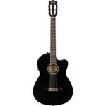 Fender CN-140SCE Nylon Acoustic Guitar, Walnut Fingerboard, Black w/case