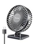 gaiatop USB Desk Fan, Small But Powerful, Portable Quiet 3 Speeds Wind Desktop Personal Fan, Adjustment Mini Fan Table Fan for Better Cooling, Home Office Car Indoor Outdoor Black