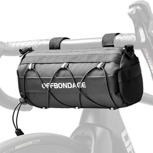 OFFBONDAGE Bike Handlebar Bag for Bicycle Front Storage Bag Waterproof Shoulder Bag with Shoulder Strap for Road Mountain Bike Bikepacking