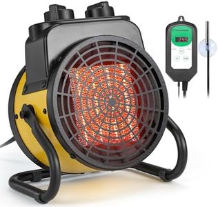 TRUSTECH Greenhouse Heater with Digital Thermostat, 1500W Portable Electric Space Heater, 3S Heating & 3 Modes, 90° Tilt, Overheat Protection, Heater for Grow Tent, Patio, Garage & Indoor Plants