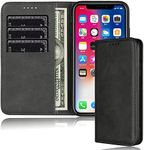 FROLAN for iPhone Xs Max Wallet Case, Premium PU Leather Flip Strong Magnetic Kickstand Card Holder Case Drop Protection Shockproof Cover for iPhone Xs Max (6.5 Inch) - Black