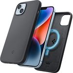 Spigen Silicone Fit Magfit Back Cover Case Compatible with iPhone 14 Plus (Sillicone | Black)