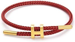 SPOMUNT Bracelets Fashion for Women Adjustable Bracelet, Gold-plated Buckle Design Titanium Steel Wire Rope Jewelry, Adjustable, Titanium Steel