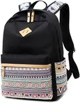 LuckyZ Lightweight Backpacks for School Canvas Backpack Big Student Teenager College Casual Bookbags Travel Black Daykpack Medium