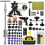 Fly5D Car Dent Repair Kit, 85 Pcs Paintless Car Body Dent Repair Kit with Bridge Dent Puller, 2 in 1 T-bar Puller, Black Dent Lifter and Other Professional Car Dent Repair Tools for Car Dent Removal