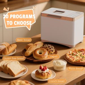 Karinear 2LB Bread Maker – 20 Functions, Stainless Steel, 3 Loaf Sizes, Timer