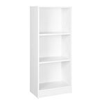 VASAGLE 3-Tier Bookcase with Adjustable Shelves, Kid’s Bookshelf and Storage Unit for Study Home Office, 40 x 24 x 93 cm, White LBC103W