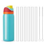 WK ieason 6Pcs Replacement Plastic Straws for Owala FreeSip 24oz & 32oz Reusable Drinking Starws for Flip Insulated Stainless Steel Water Bottle 24 oz, with 2pcs Straw Cleaner Brushes