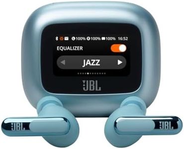 JBL Live Beam 3 Auriculares inalambricos de botón con almohadillas,True Wireless con cancelación de ruido adaptable, hasta 48 horas de reproducción, Bluetooth, audio de alta resolución, azul