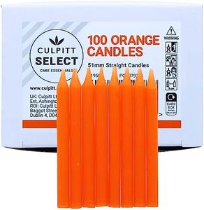 Culpitt Select Orange Birthday Candles, Pack of 100, 51mm Bright Orange Celebration Cake Candles for Party, Birthday, Treats