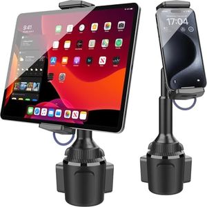 APPS2Car Upgraded Cup Holder Tablet Mount, Universal Tablet Cup Holder Mount Adjustable Cup Tablet Mount Cradle for Car/Truck Compatible with 4.7-12.9 inch Tablets, iPad Mini/Air/Pro, All Smartphones