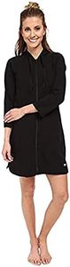 Speedo Women's Aquatic Fitness Robe Cover-Up with Hood, Black, Medium