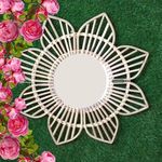 Swadeshi Bamboo Cane Decorative Rattan Mirror | Home Decor Bamboo Cane Mirror for Living Room, Bathroom, Bedroom, Home and Office (Sun Flower Boho Round)