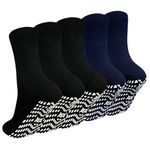 Artfasion Non Slip Socks Men: Women Grip Socks Anti Slip Socks for Seniors Hospital Yoga Pilates, Mix-5pack, 10-13