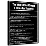 Inspirational Canvas Wall Art 8 Rules for Success Picture Poster Motivation Quotes Print on Canvas Use for Home Kitchen Living Room Office Decor Artwork Framed Ready to Hang [18''Wx 24''H]