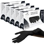 Farla Medical MediHands Disposable Small Nitrile Gloves - Powder Free and Latex Free Surgical Gloves - Multi-Purpose, Single Use Medical Gloves - Box of 500, Black