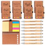 HAOWANWW 8Pcs Thank You Appreciation Gift Inspirational Journal Notebook Thank You Gifts Spiral Notebook with Sticky Note Bamboo Ballpoint Pen Employee Appreciation Gifts for Colleague Employee