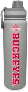 Campus Colors NCAA College Football Nationship Championship 24 oz Water Bottle - Twist on cap & Carry Clip - Keeps Drinks Cold
