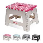 KOADOA Folding Step Stool, 9 Inch Plastic Foldable Step Stool for Kids Adults - Holds Up to 330 lbs Foot Stool with Non-Slip Surface, Carry Handle for Kitchen Bathroom Bedroom