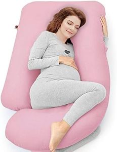COOZLY G Shape Belly Back Pregnancy Pillow | G Shape Maternity Pillow with 100% Cotton Removable Covers | G Pregnancy Sleeping Pillow (Light Pink)