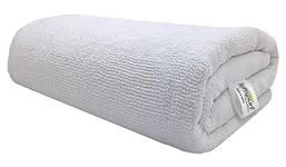 SOFTSPUN Microfiber Bath & Hair, Care Towel Set of 1 Piece, 70x140 Cms 340 GSM (White). Super Soft & Comfortable, Quick Drying, Ultra Absorbent in Large Size.