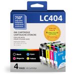 LC404 Ink Cartridges Replacement for Brother LC404 LC 404 LC-404 LC404BK LC404XL Work with MFC-J1205W MFC-J1215W (B/C/Y/M, 4 Pack LC404)