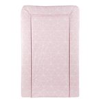 CuddleCo Baby Nappy Changing Mat - Waterproof, Anti-Roll Nursery Changing Table Topper with Curved Sides and Raised Edges - Pink Geo