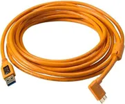 Tether Tools TetherPro USB 3.0 to Micro-B Right Angle Cable | for Fast Transfer and Connection Between Camera and Computer | High Visibility Orange | 15 Feet (4.6 m)