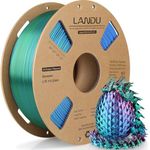 LANDU Silk Tri-Color PLA Filament 1.75mm 1Kg, Triple Color Silk PLA Filament, Rainbow PLA Filament, Neatly Wound 3D Printer Filament, 3 in 1 Multi Color Filament +/-0.02mm, Red Blue Green