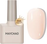 MAYCHAO 15ML Jelly Gel Nail Polish -Nude Gel Nail Polish Cream Apricot Translucent Soak Off UV Gel Polish Neutral Color Nail Gel Polish for Nail Art French Manicure at Home