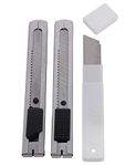 UmI. Steel Body Auto Lock Paper Cutter Blade For Office/Home/School Purpose (Pack Of 2, 18Mm Steel Cutter)