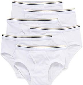 Stafford 6 Pack 100% Cotton Low-Rise Briefs White, White, Medium