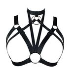 JELINDA Harness Body Accessories Black Belt Elastic Cupless Cage Bra Body for Women (2-Y097-K), 1-y097-k, One Size