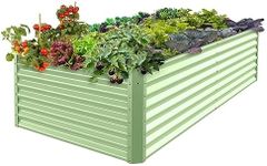 Galvanized Raised Garden Bed Box Outdoor 24" Tall Raised Beds for Gardening Planter Outdoor Garden Boxes Outdoor Raised Metal Raised Garden Beds for Vegetables 96"X48"X24", Sage Green