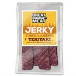 Box of Teriyaki Beef Jerky Strips 6 x 100g Bag Bundle by Great Canadian Meat, Meat Snacks, Bulk Beef Jerky Box for Carnivores. Perfect for Snacking, Gluten Free, High in Protein, Low in Fat, Paleo