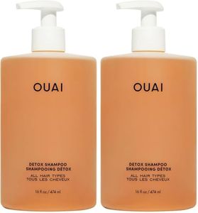 OUAI Detox Shampoo - Clarifying Shampoo for Build Up, Dirt, Oil, Product and Hard Water - Apple Cider Vinegar & Keratin for Clean, Refreshed Hair - Sulfate-Free Hair Care (16 oz) (Pack of 2)