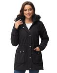 Royal Matrix Women's Parka Coat Winter Warm Parka Jacket Fleece Lined Parka Coat Long Winter Coat with Hood (New-Black, Medium)