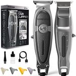 BARBOSSO Beard Hair Trimmer Men Rechargeable via USB-C - 90 Min Battery - Cordless Clippers - Mens Electric Shaver Razor - Male Face Grooming Kit - Stubble, Moustache, Sideburn, Bald Head