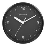 Titan Plastic Classic Black Analog Wall Clock with Silent Sweep Technology(25.5 X 25.5),25.5 Cm